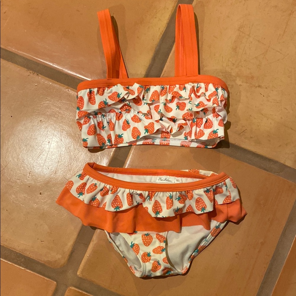 Mini Boden Orange Trim Bikini Set
